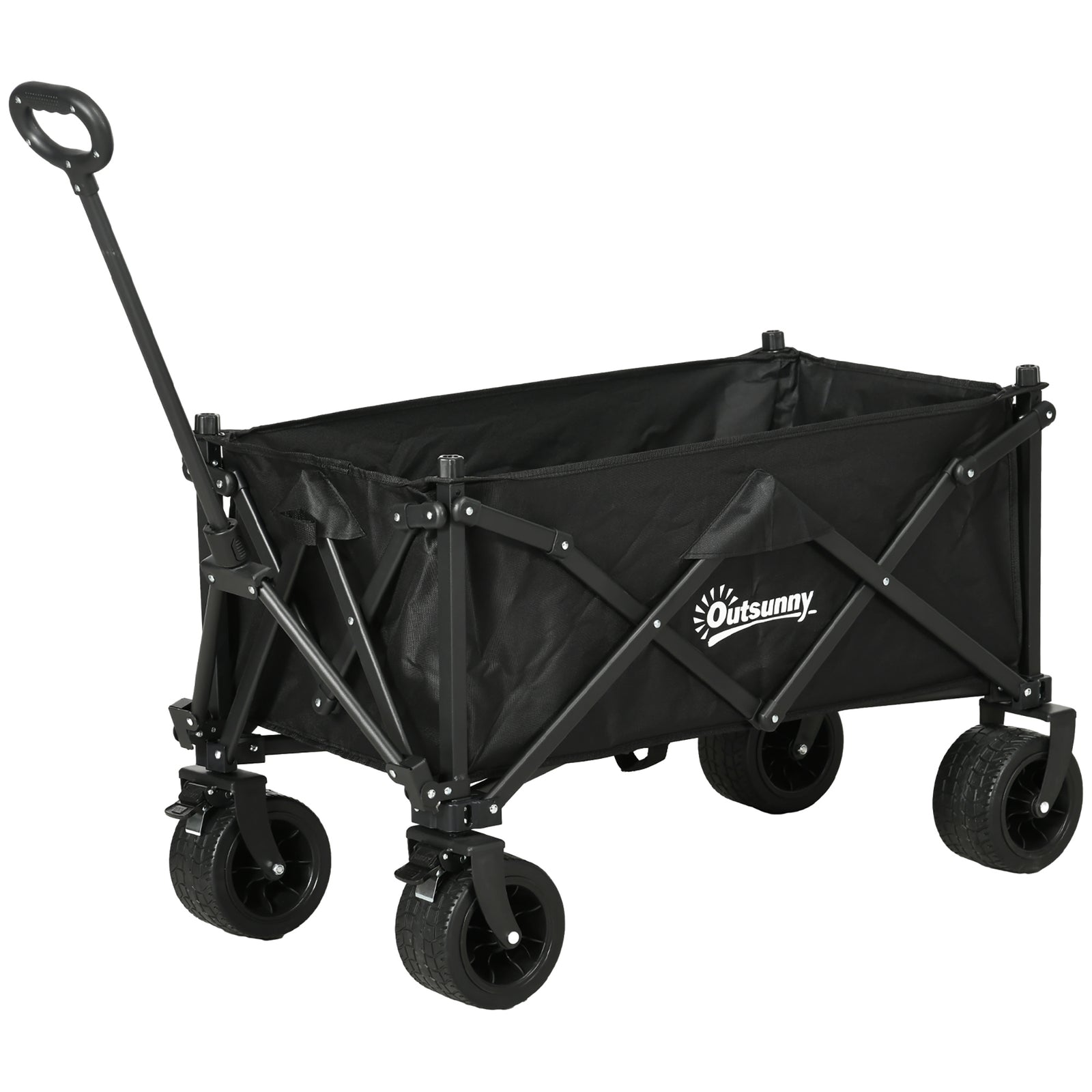 Foldable Garden Cart, Utility Wagon With Carry Bag | Black