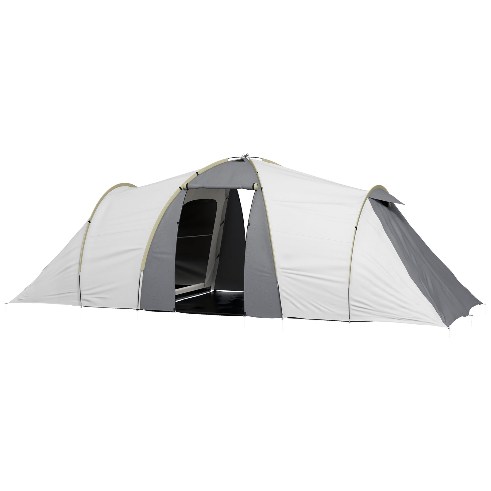 4-6 Man Tunnel Tent, Camping Tent W/ Bedroom, Living Area | Multi Colour
