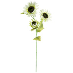 Artificial 100cm White Artificial Sunflower Arrangement Glass Vase