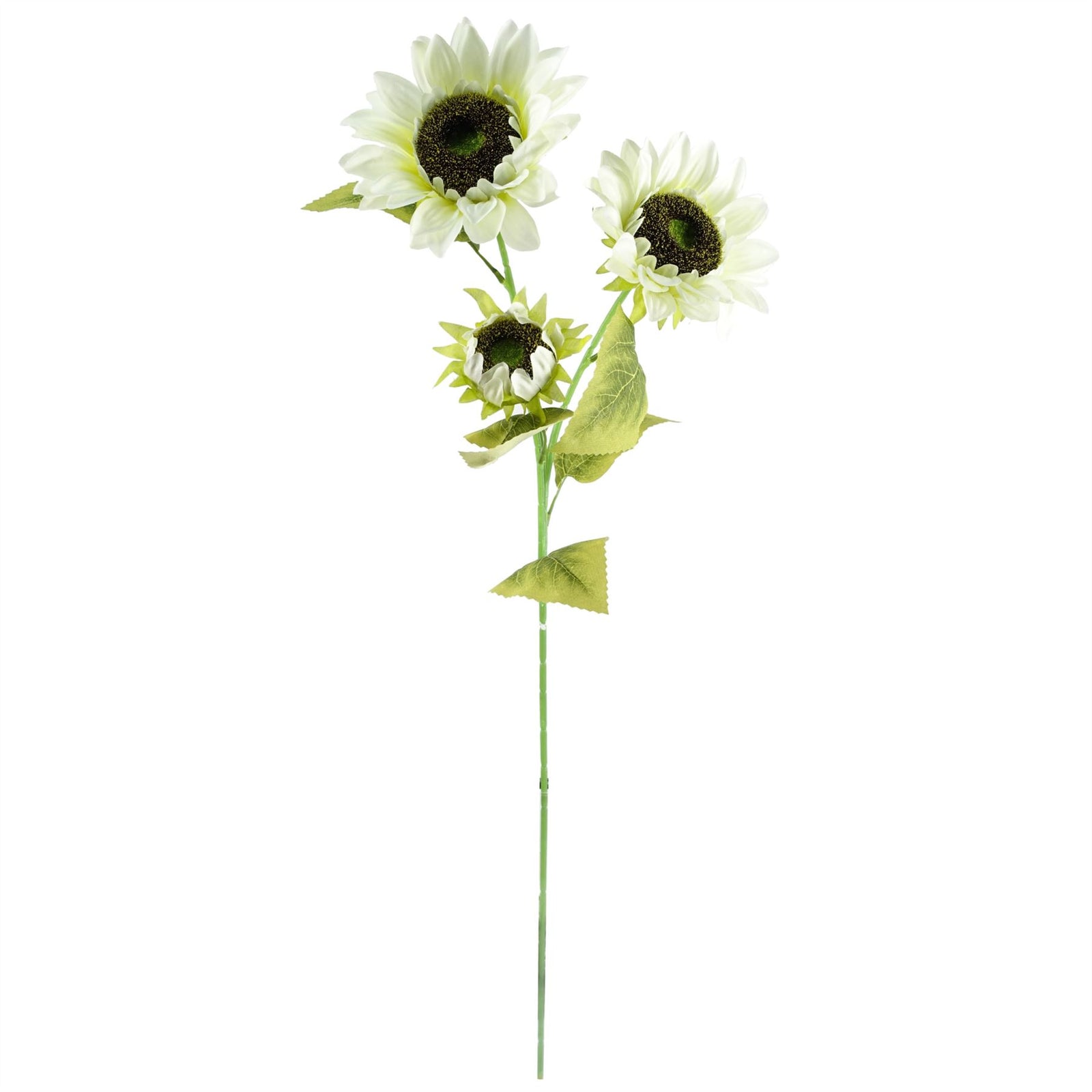 Artificial 100cm White Artificial Sunflower Arrangement Glass Vase
