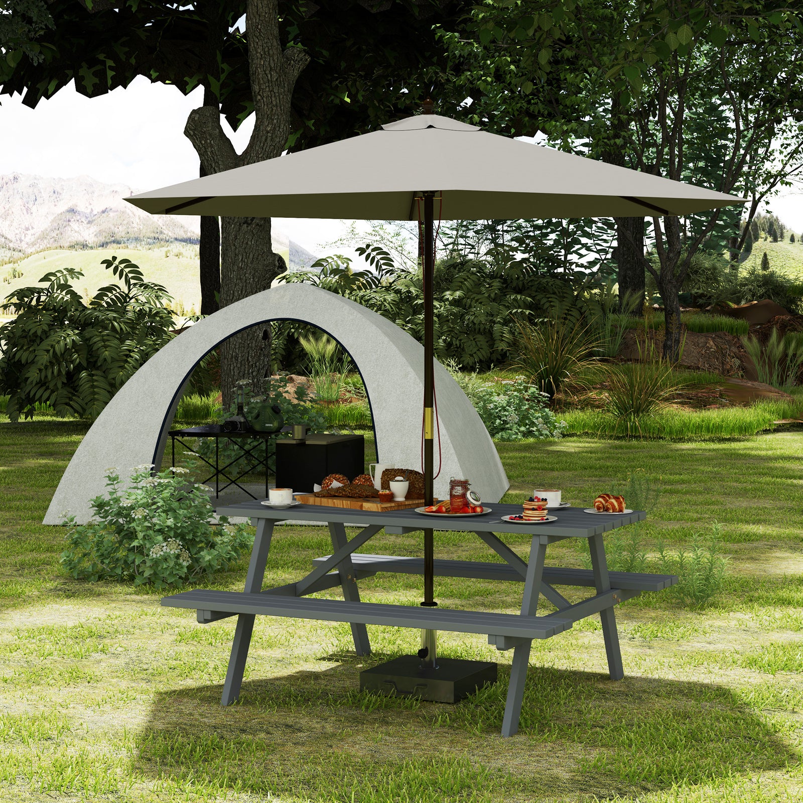 Outdoor Wooden Picnic Table Bench Garden Patio Pub Chair