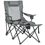 Foldable Camping Chair W/ Footrest, Adjustable Backrest, Bag