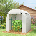Polytunnel Greenhouse W/ Mesh Windows 1.8x1.8x2m | White