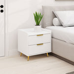 Bedside Table With 2 Drawers For Bedroom, Living Room | One Size | White