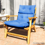 Adirondack Chair Cushion Rocking Chair Cushion W/ Ties | Blue