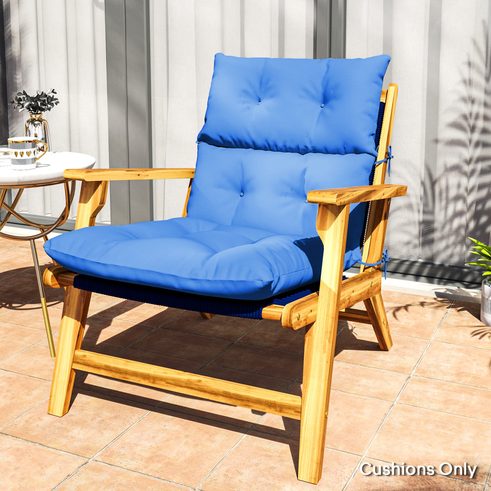 Adirondack Chair Cushion Rocking Chair Cushion W/ Ties | Blue