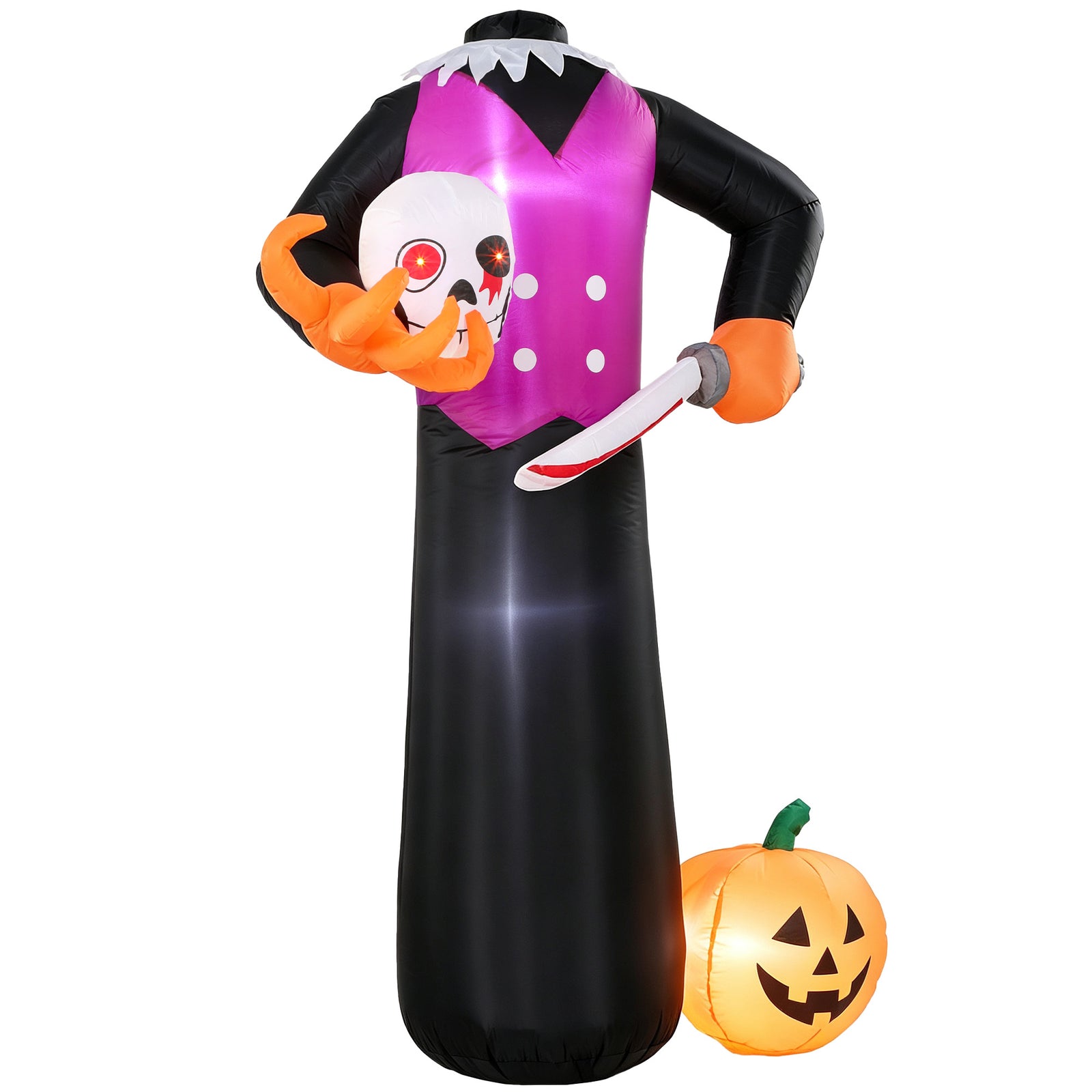 Outsunny 6 Ft Halloween Inflatable Skeleton, Halloween Headless Skeleton