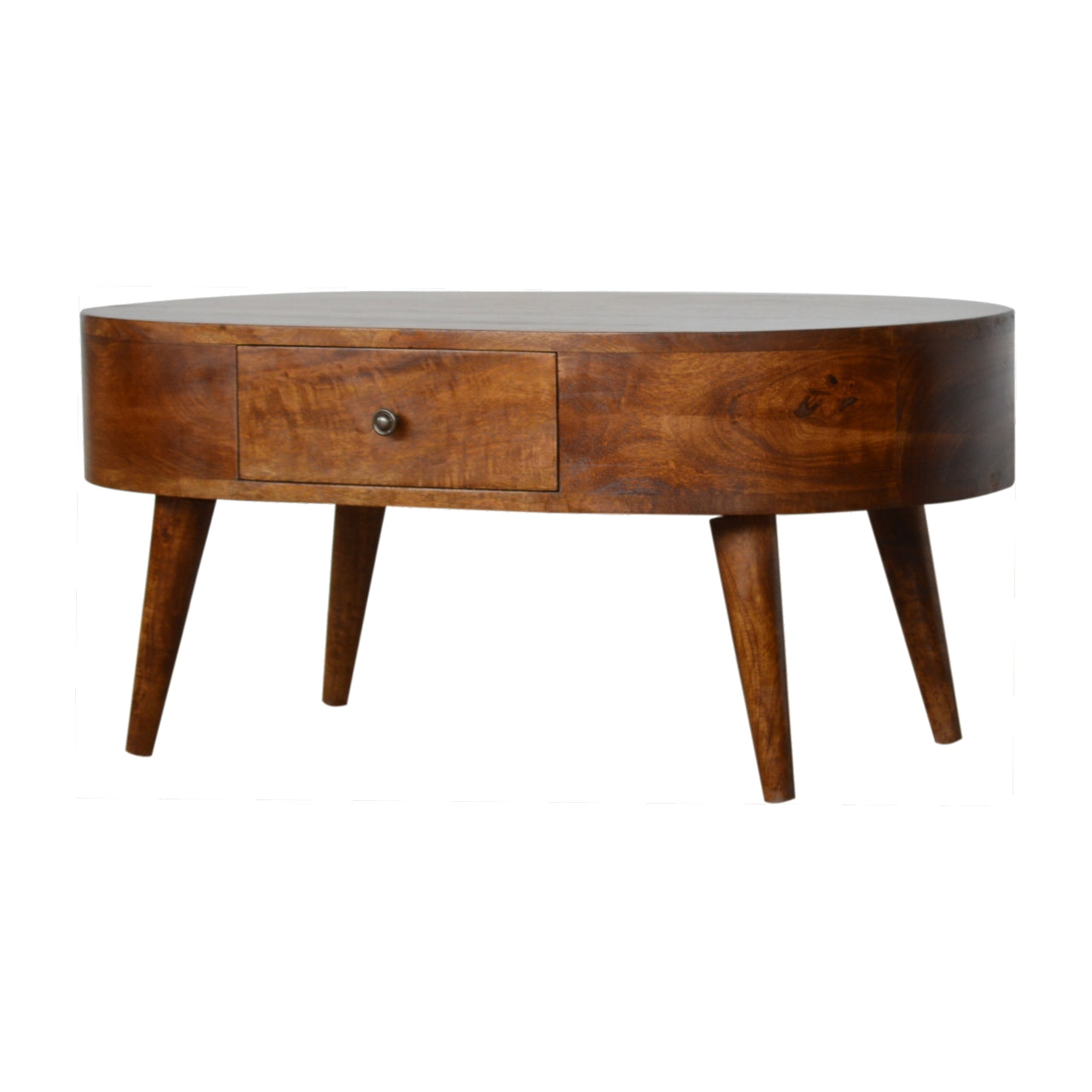 Solid Wood Chestnut Rounded Coffee Table