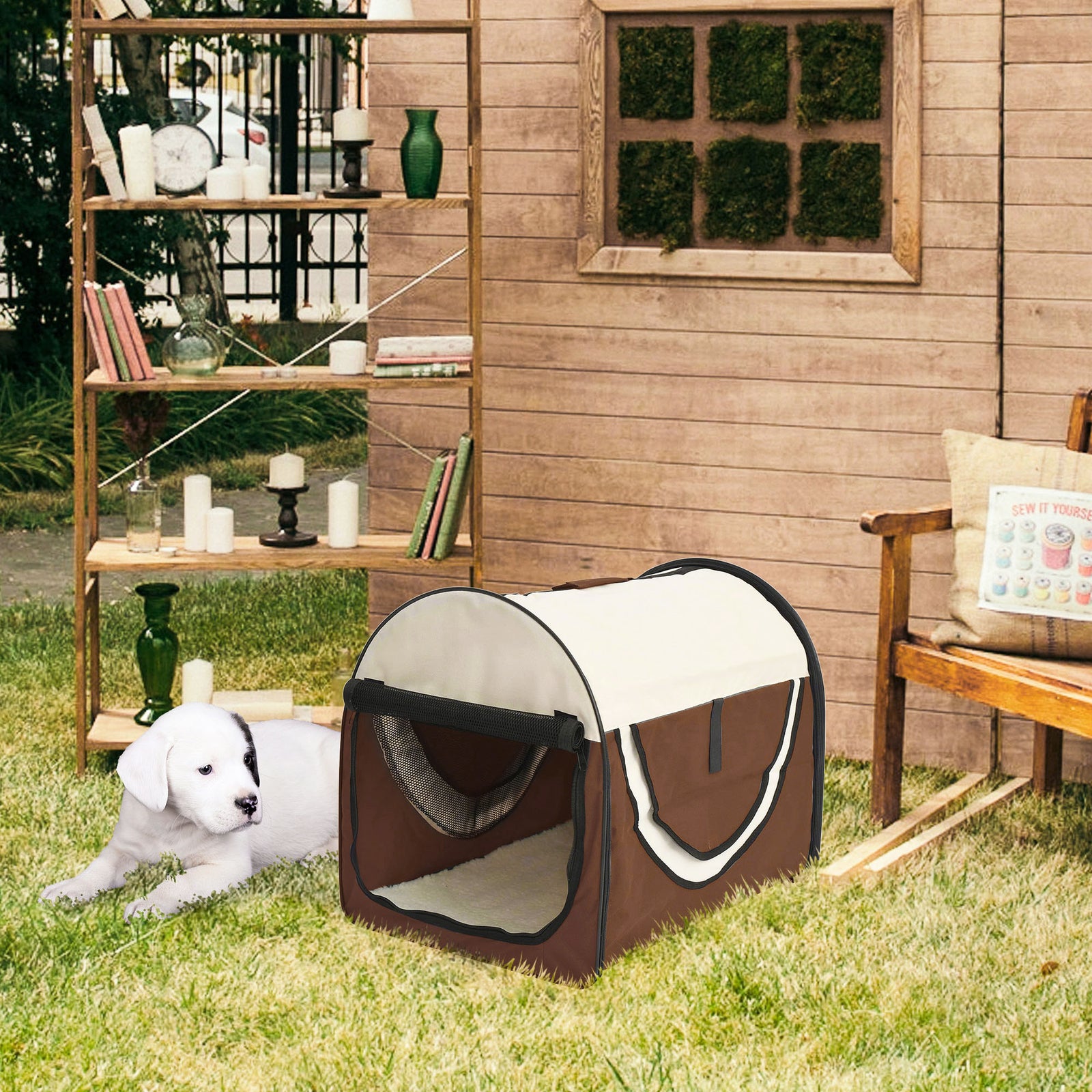 Folding Fabric Soft Pet Crate Dog Cat Travel Carrier Cage Kennel House