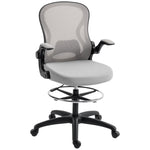 Draughtsman Chair Mesh Chair With Footrest | Grey