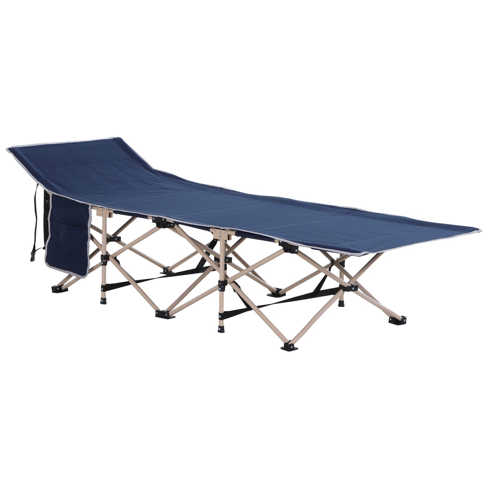 Single Person Folding Camping Cot Portable Camp Sleeping Bed | Blue