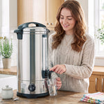 Catering Urn, Stainless Steel Tea Urn With Keep Warm | 24l | Silver