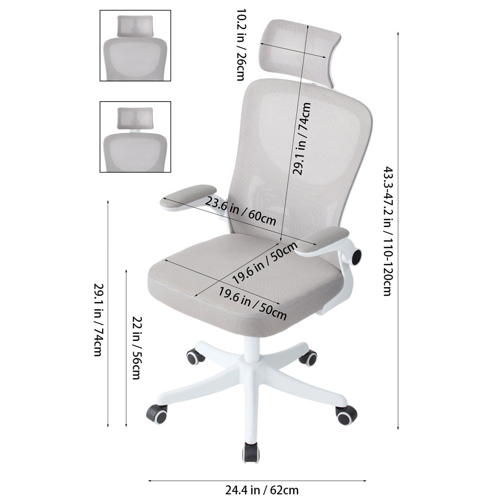 Height Adjustable Comfortable Mesh Office Chair | White