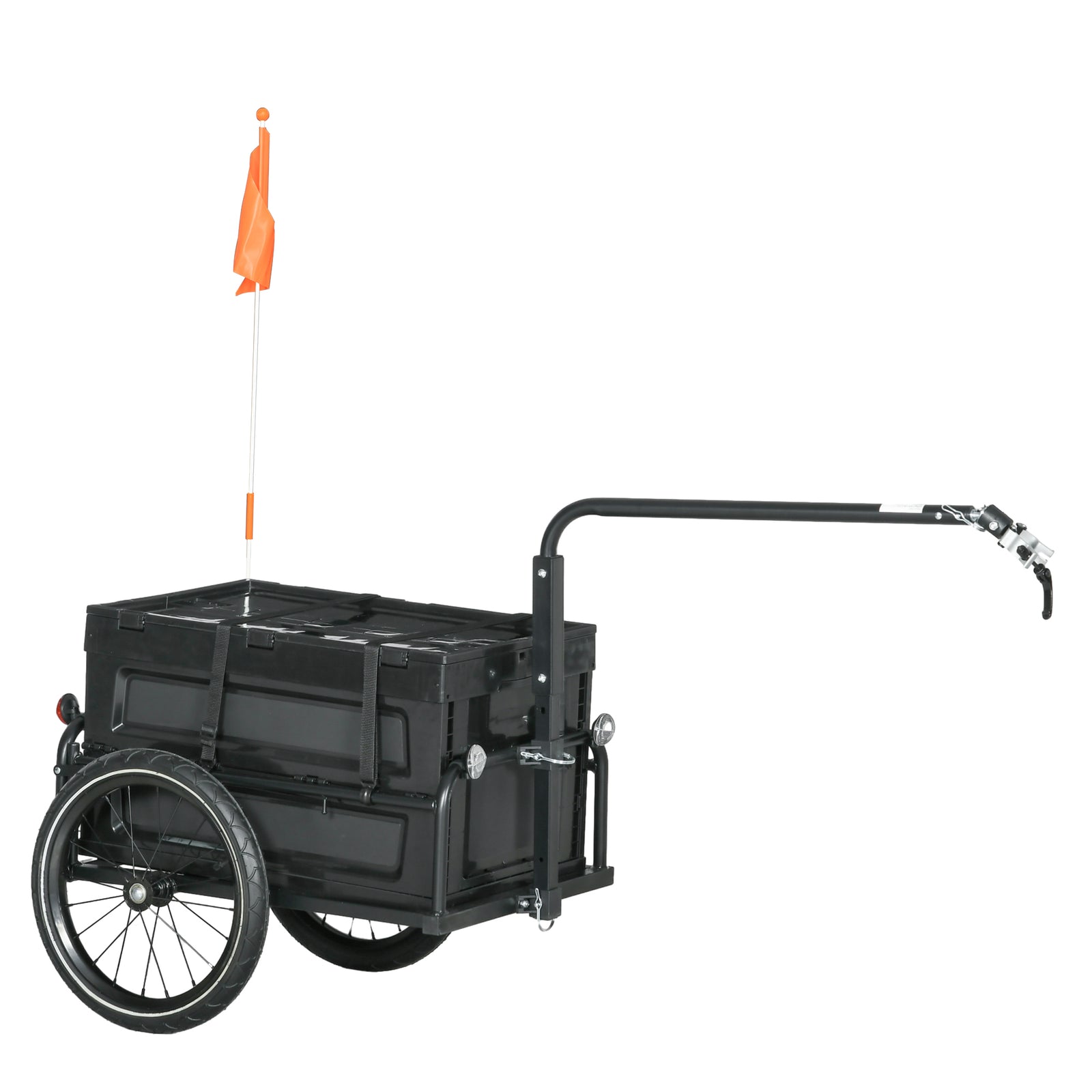 Bike Cargo Trailer With 65l Foldable Box | Black