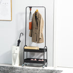 Metal Clothes Rack With Shoe Stand, Clothing Rail On Wheels