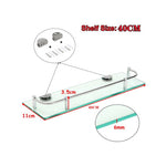 40cm Shelf Tempered Glass 6mm Thick Storage Organizer Wall Mounted Bathroom