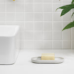 Recycled Soap Dish - Designed to help dry soap quickly - Easy to clean - Made in the UK | Stone