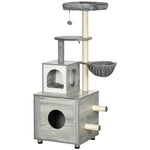 Cat Litter Box Enclosure, With Cat House, Bed, Scratching Posts, Platform