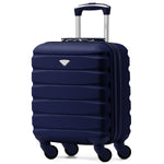 45x36x20cm Lightweight Underseat Cabin Carry On Suitcase - 100+ Airline Approved - Hard Shell Luggage - 4 Wheels | 45 x 36 x 20cm | Navy Blue