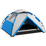 3-4 Man Camping Tent Portable With Bag, Quick Setup | Light Blue