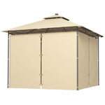 3x3m Garden Gazebo, Double Roof | Beige