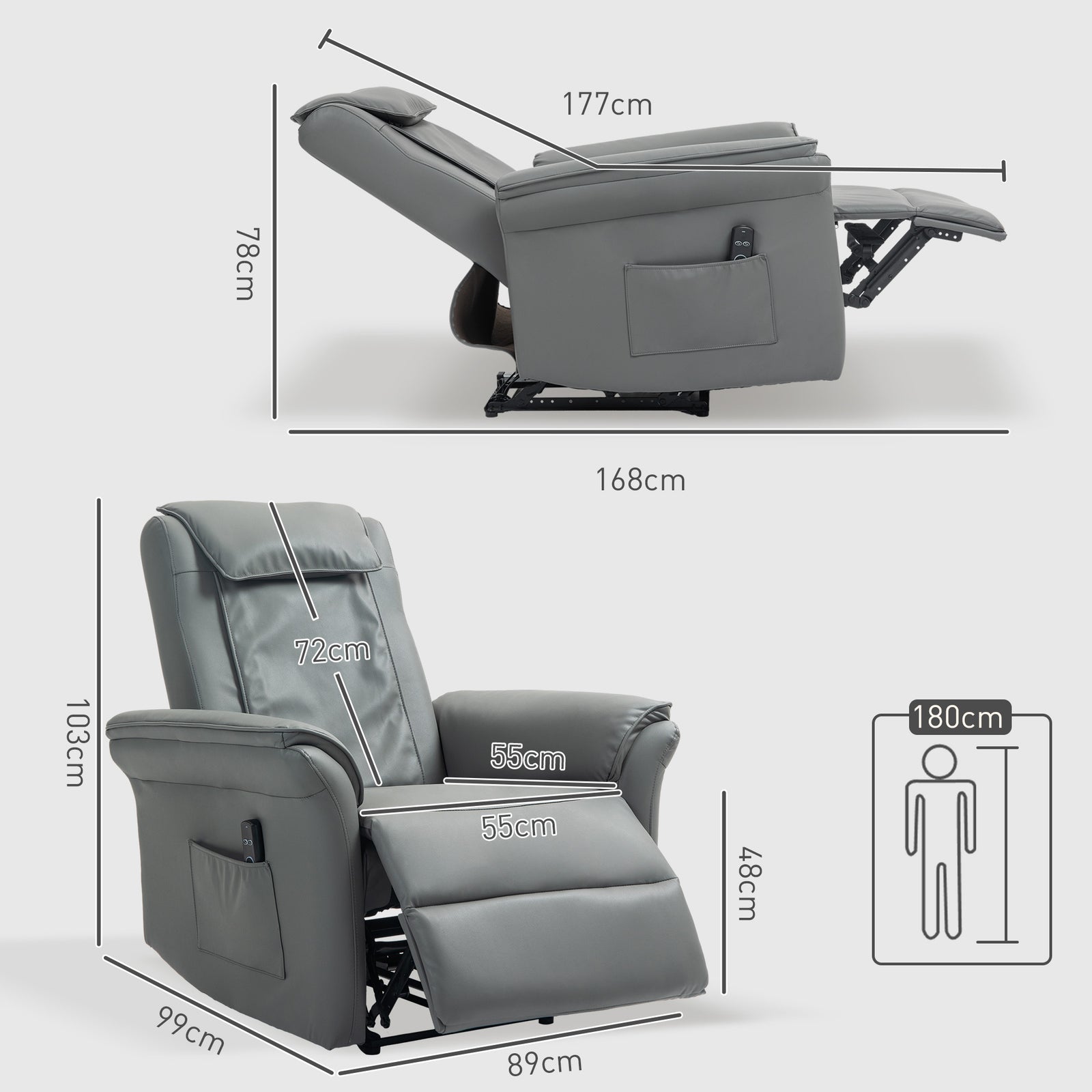 Kneading Massage Recliner Chair Breathable Leather
