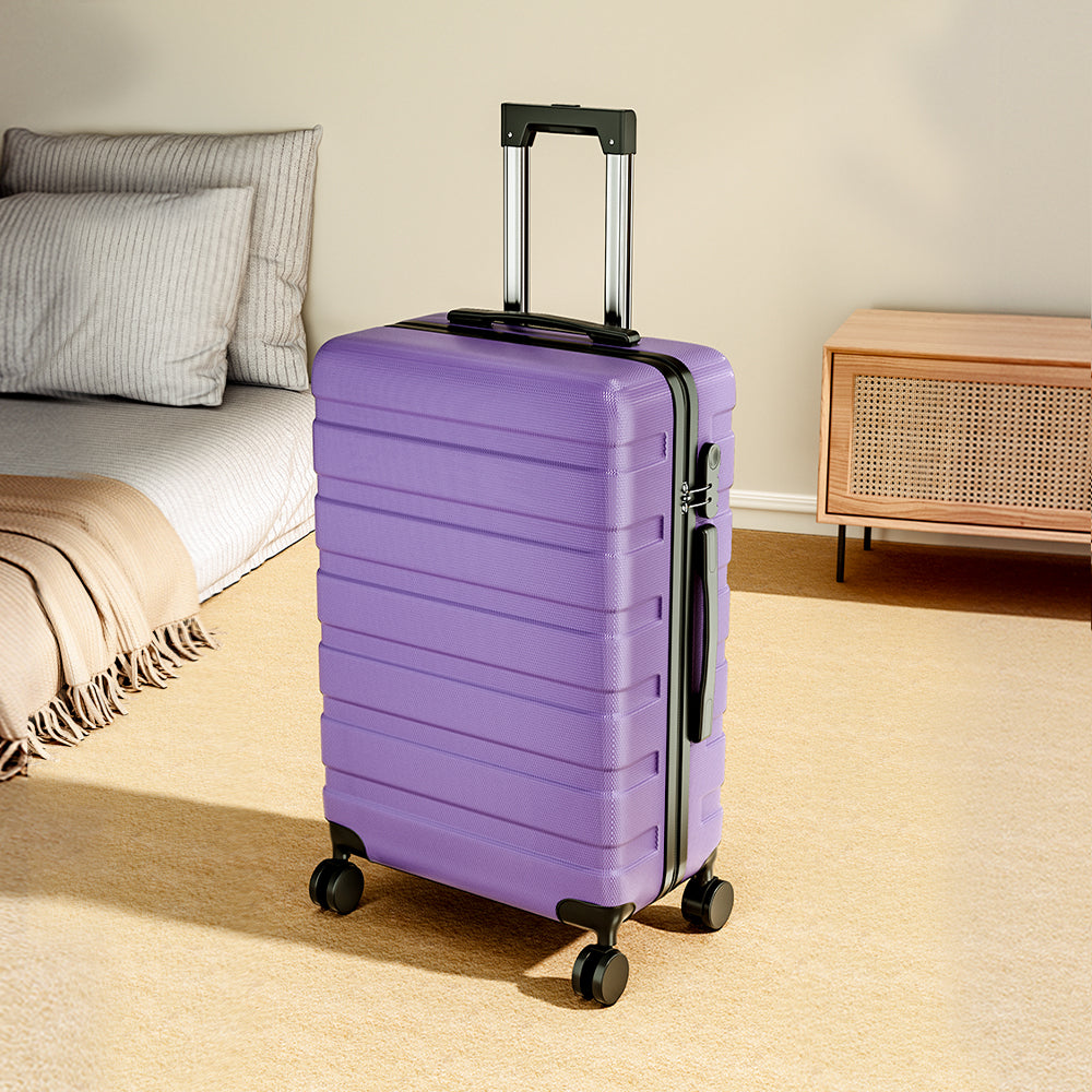 Hardshell Rolling Luggage Trolley Travel Case | Purple