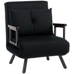 Click Clack Single Chair Bed Settee For Living Room | One Size | Black