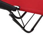 2 In 1 Outdoor Folding Sun Lounger W/adjustable Back, Pillow | Red