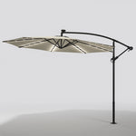 Outdoor 32 LED Lighted Patio Umbrella with Crank Lift System
