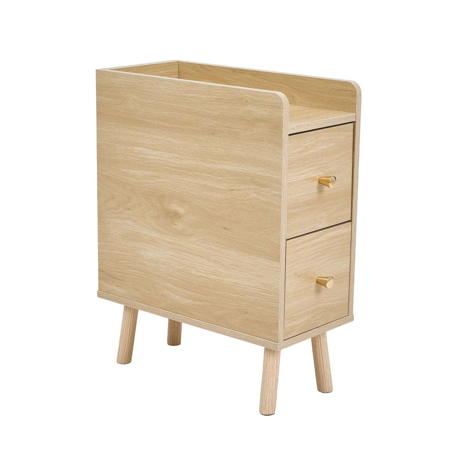 Breeins Modern Mdf Bedside Table With 2 Drawers