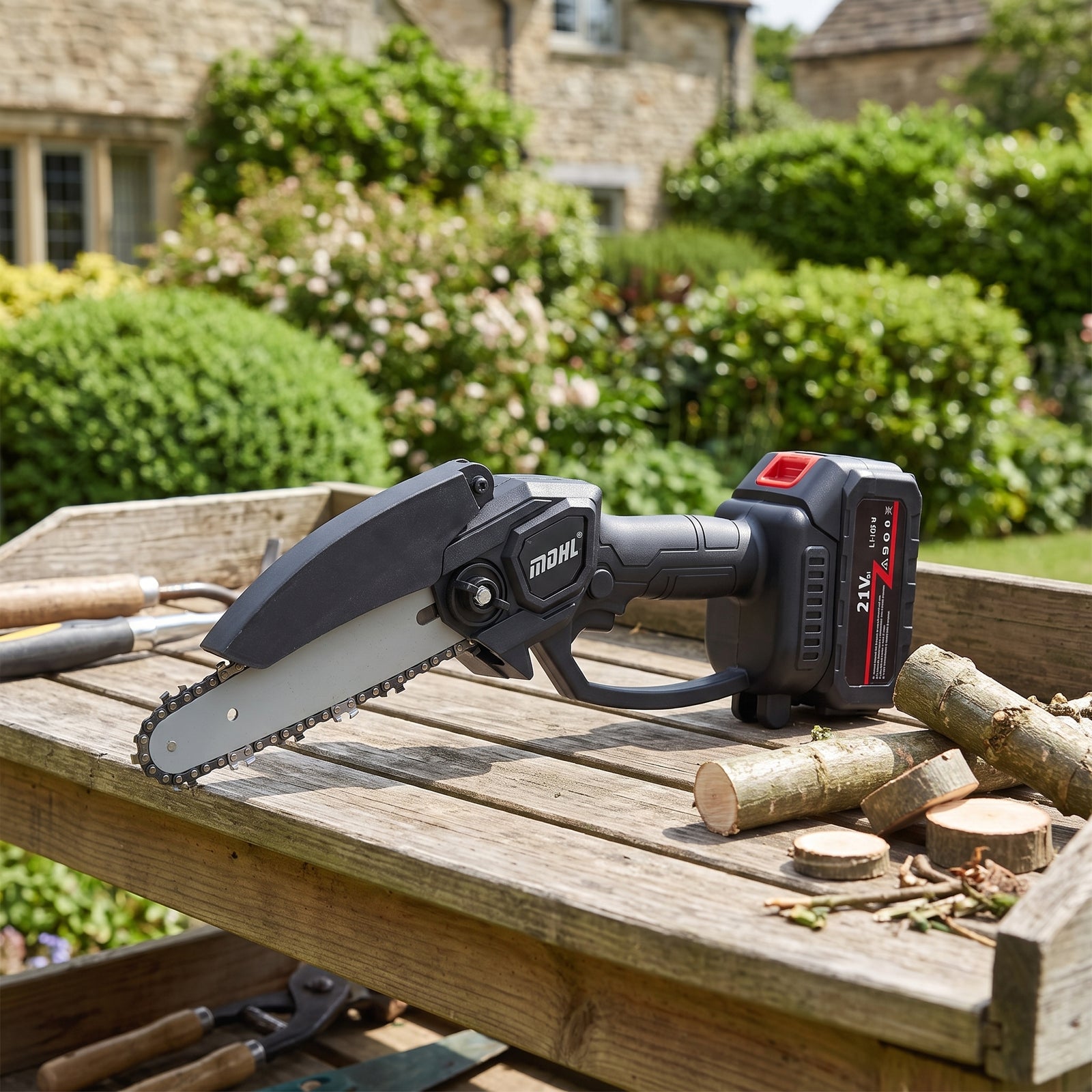 Breeins 8-inch Auto Oiling Cordless Electric Chainsaw Kit