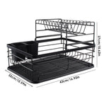 2-tier Metal Kitchen Dish Drainer Rack | Black
