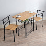 Live Edge Compact Dining Set, Table & 2 Chairs, W80 X D53cm | Black