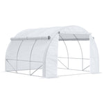 3x3x2m Polytunnel Greenhouse W/ Steel Frame | White