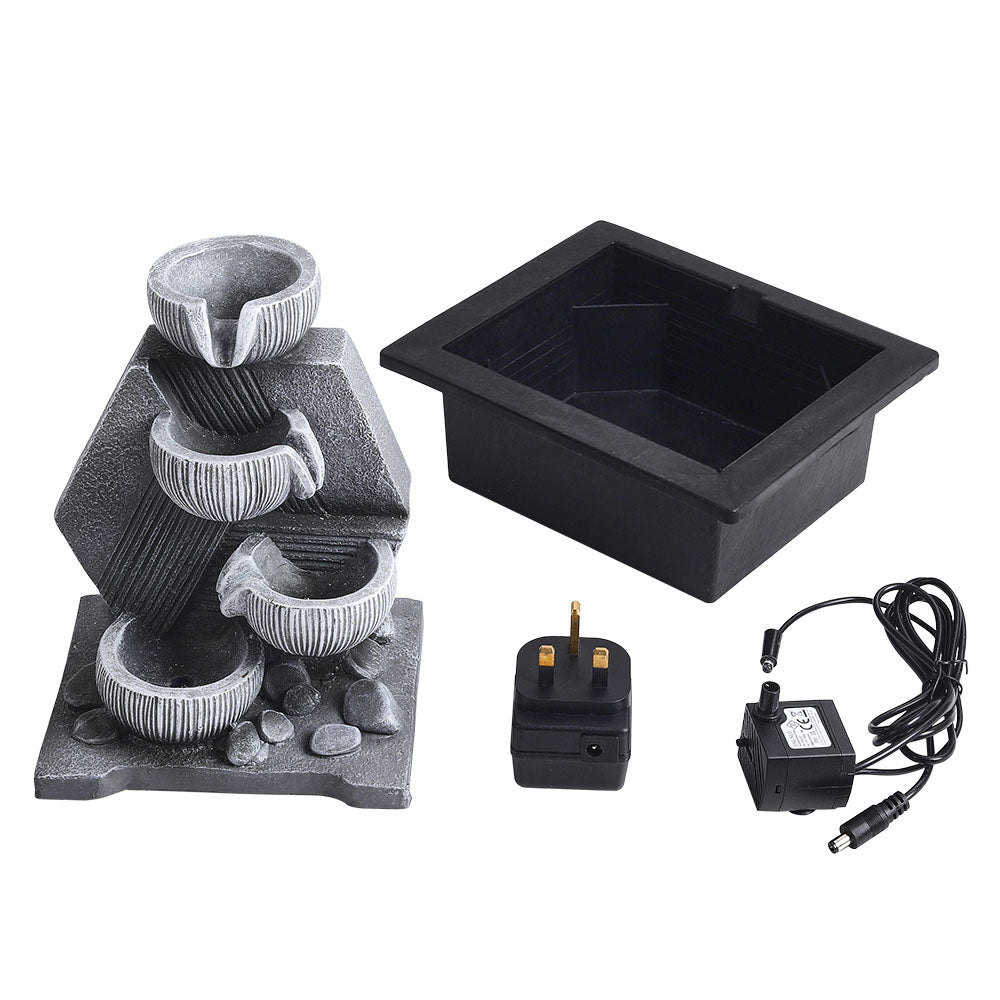 Garden Resin Fountain Water Feature Led Light
