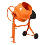 Electric Portable Cement Concrete Mixer With Wheels | 100l | Orange
