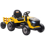 Ride On Tractor And Trailer, 12v Electric Ride On Tractor | Yellow