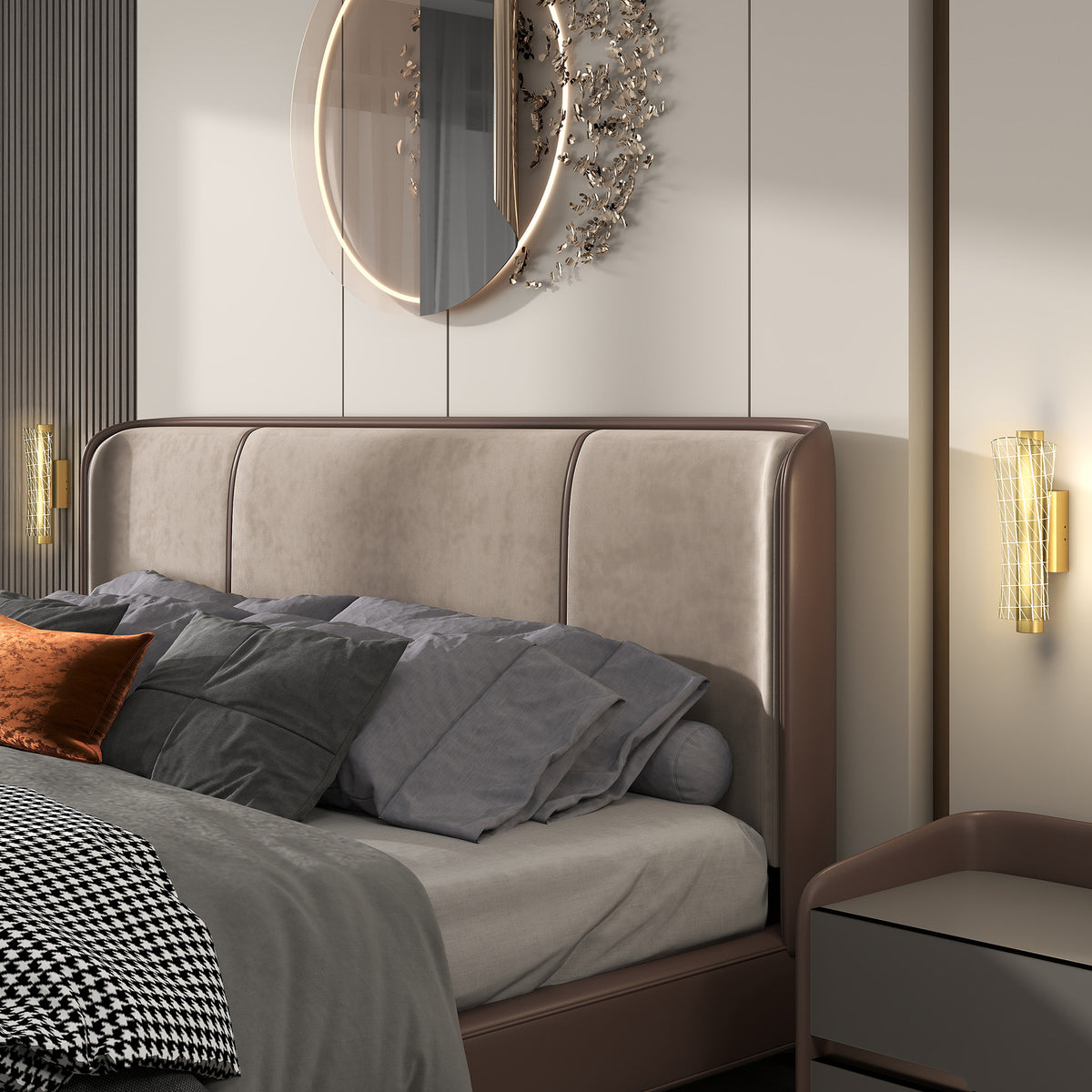 HOMCOM Led Wall Lamp 2 Pack, Modern Indoor Geometric Wall Light, Gold Tone
