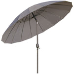 2.5m Curved Parasol With Metal Pole | Dark Gray