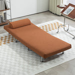 Single Folding 5 Position Convertible Sleeper Chair Sofa Bed | One Size | Brown