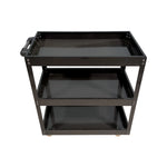 Tool Storage Heavy Duty Durable Garage Trolley Workshop 3 Tier Wheel Cart Shelf | Black
