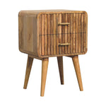 Solid Wood T-bar Ridged Bedside