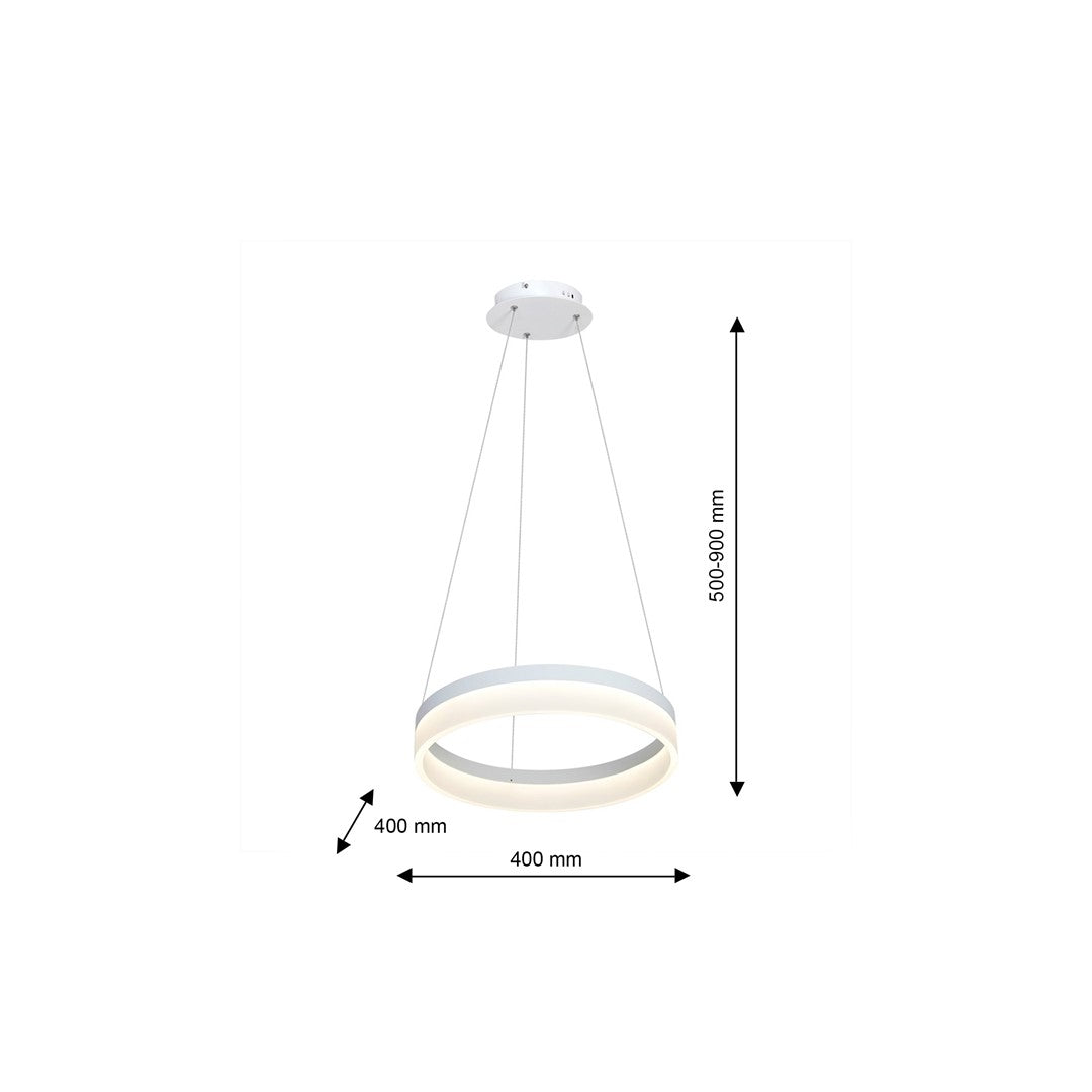 Ring 40cm Led Designer Pendant Lamp A Stunning Centrepiece Formed From A Hypnotic White Circular 24w(120w) Led Hoop
