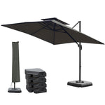2.7x2.7m Cantilever Parasol W/ Base & Cover | Dark Grey