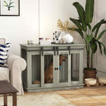 Double Dog Cage W/ Divider - Grey | Gray