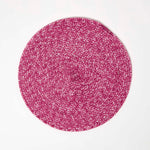 Handwoven Round Placemats Set Of 4 | 40cm | Pink