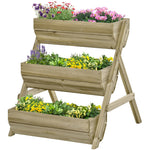 3 Tier Wooden Raised Garden Bed | Green