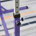 Adjustable Kids Gymnastics Bar Horizontal Training Steel Frame Wood | Purple