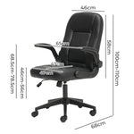 Ergonomic Office Computer Chair Pu Leather Swivel Recliner With Flip-up Armrests | Black
